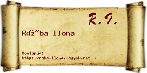 Rába Ilona névjegykártya